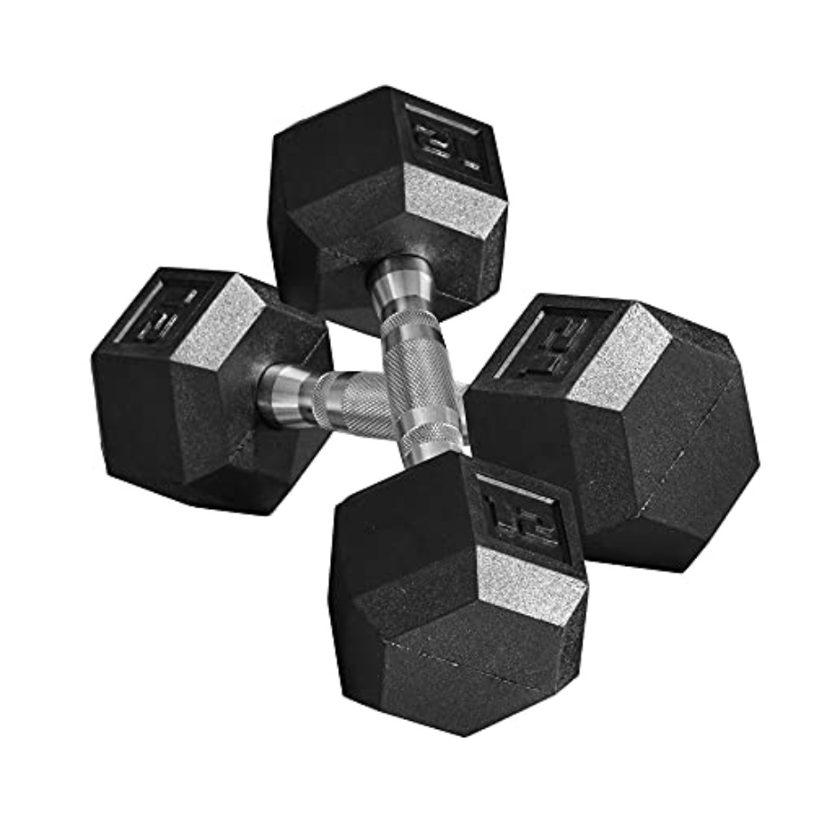 Home Gym Dumbbell Workout - Zestaw hantli gumowych 40lbs/45lbs/50lbs z antypoślizgowymi