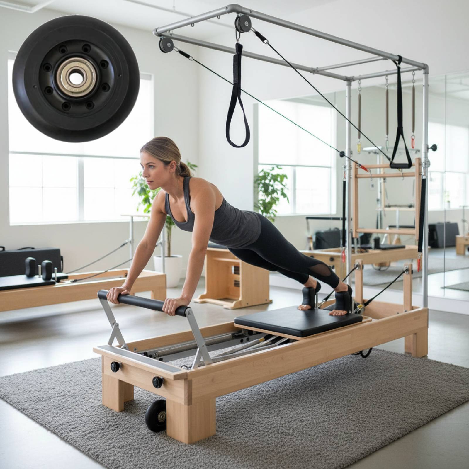 Home Gym Pilates - Koło do Pilates Reformer Czarne Kobiety