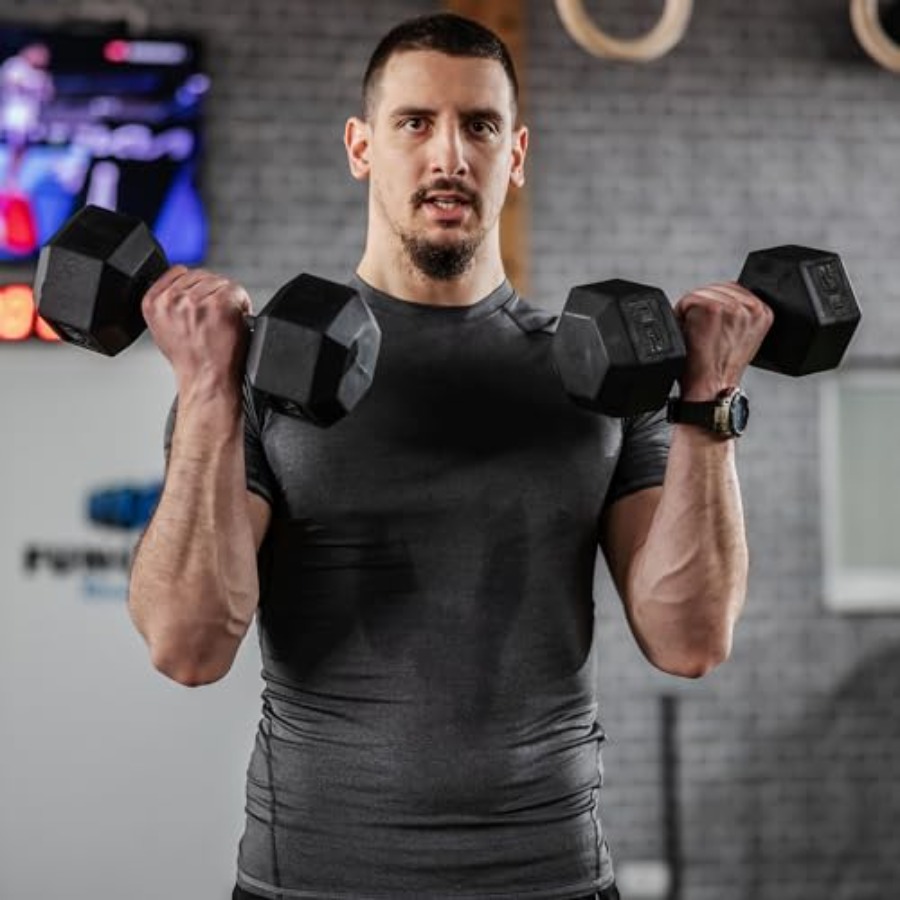 Zestaw hantli gumowych 40lbs/4 – Home Gym Dumbbell Workout recenzja i cena