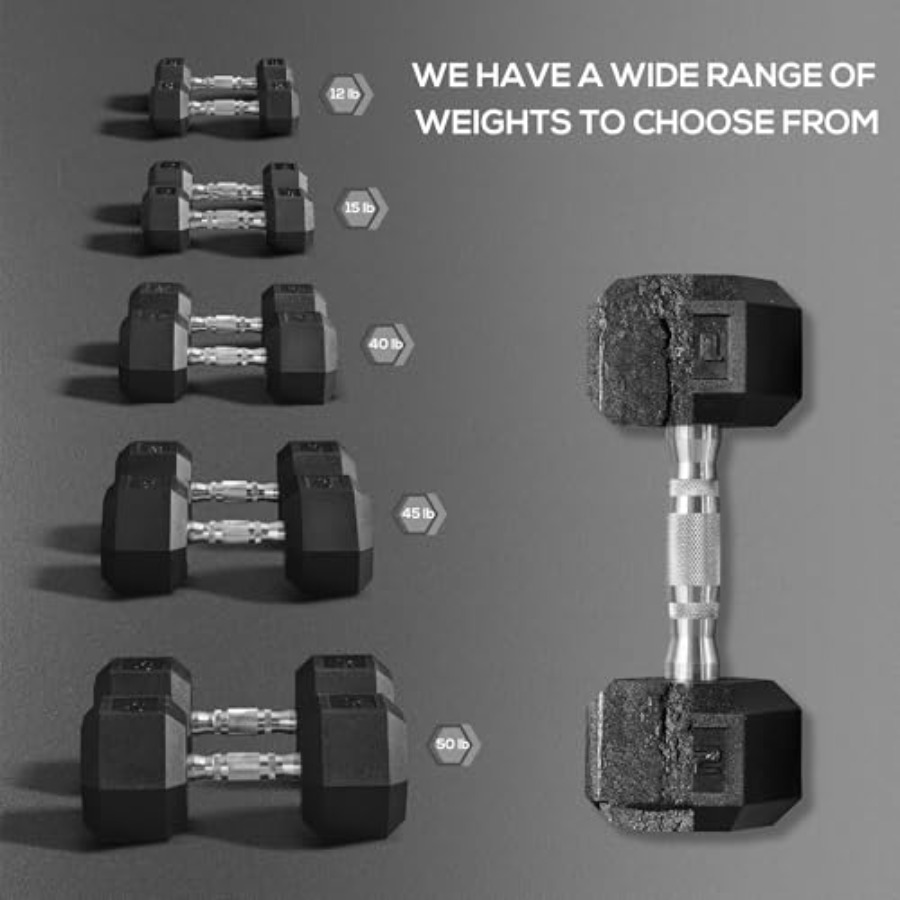Zestaw hantli gumowych 40lbs/4 – Home Gym Dumbbell Workout recenzja i cena