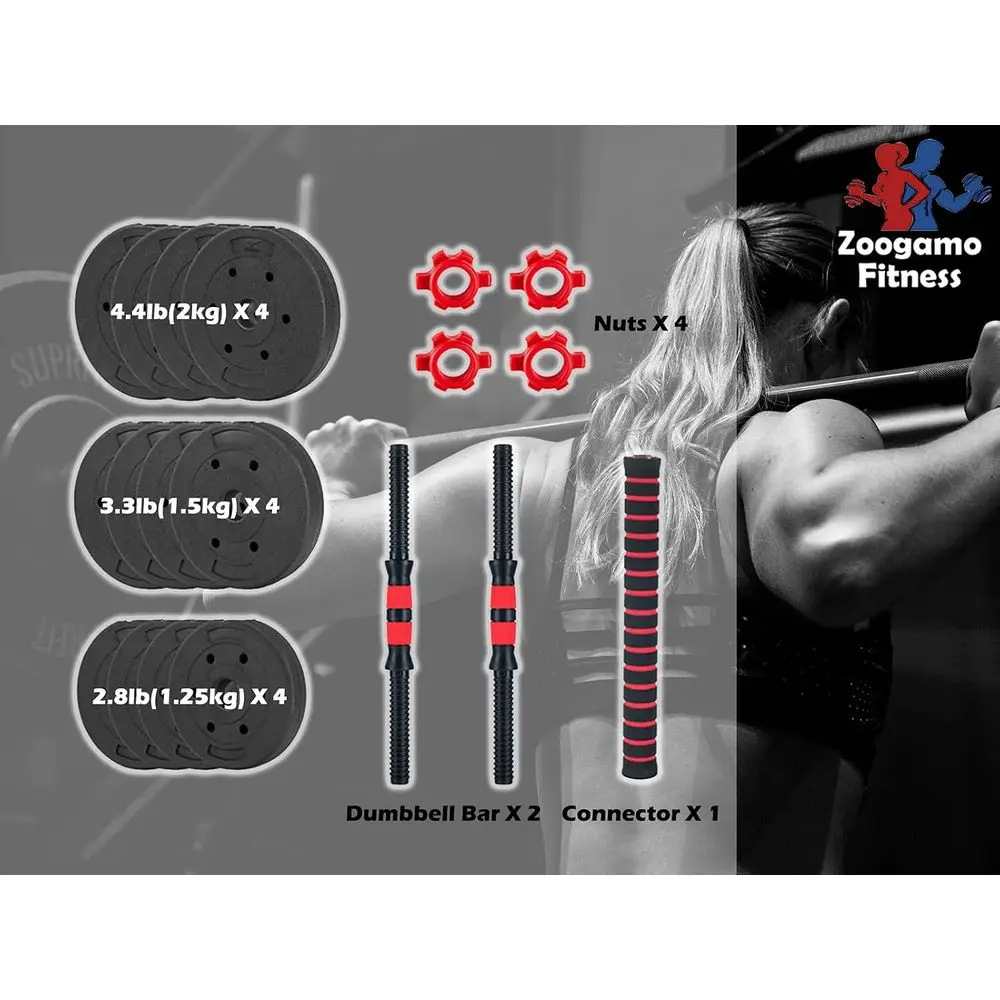 Zestaw regulowanych hantli 44  – Home Gym Dumbbell Workout recenzja i cena
